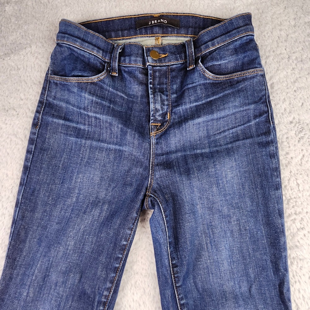 J Brand Remy Jeans Womens 26 Blue Storm Raw Hem Flare Made in USA Hipster Boho - Picture 4 of 9